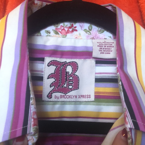 #15 NWOT Colorful Brooklyn Xpress Button Down Shirt 🕺 - Picture 8 of 17